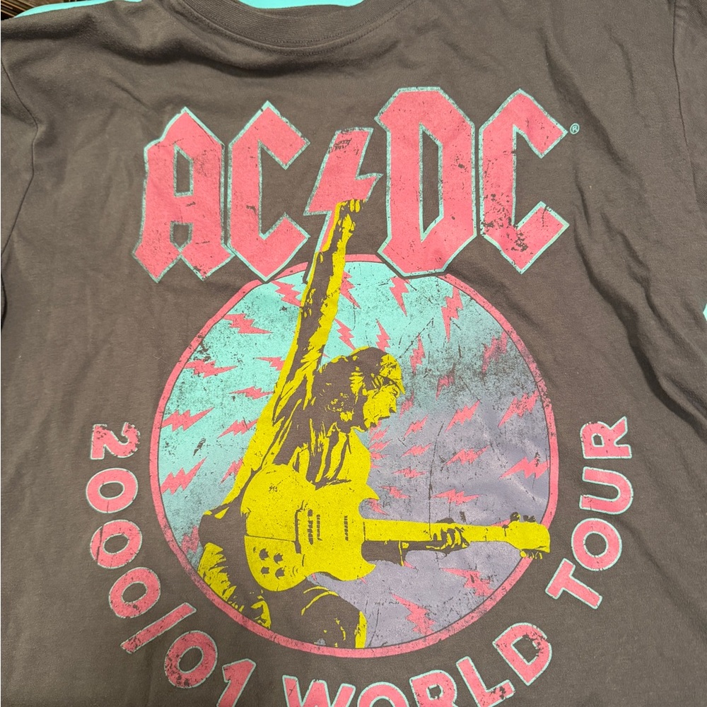 AC/DC Kids Tour Tee - Brown with Red and Yellow